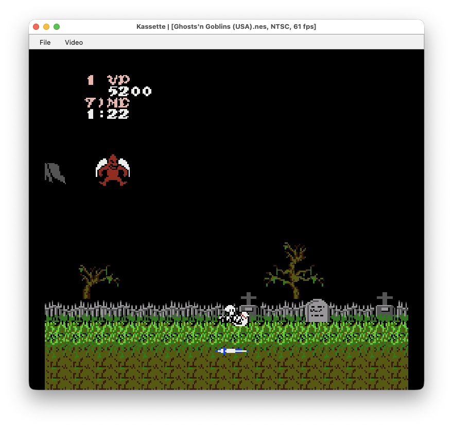 Most common screen you’ll see playing Ghosts ‘N Goblins